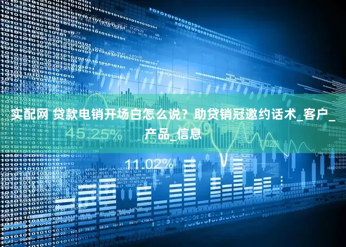 实配网 贷款电销开场白怎么说？助贷销冠邀约话术_客户_产品_信息