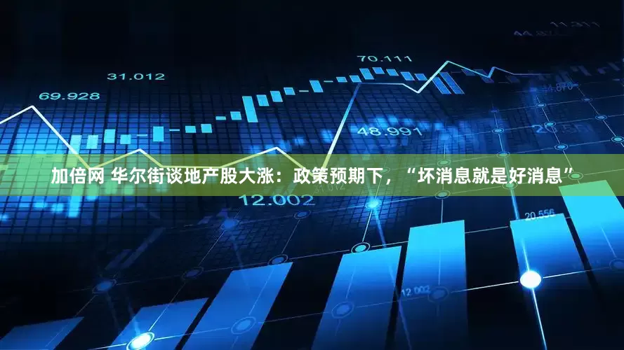 加倍网 华尔街谈地产股大涨：政策预期下，“坏消息就是好消息”