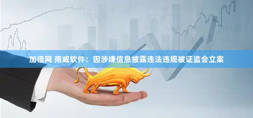 加倍网 南威软件：因涉嫌信息披露违法违规被证监会立案